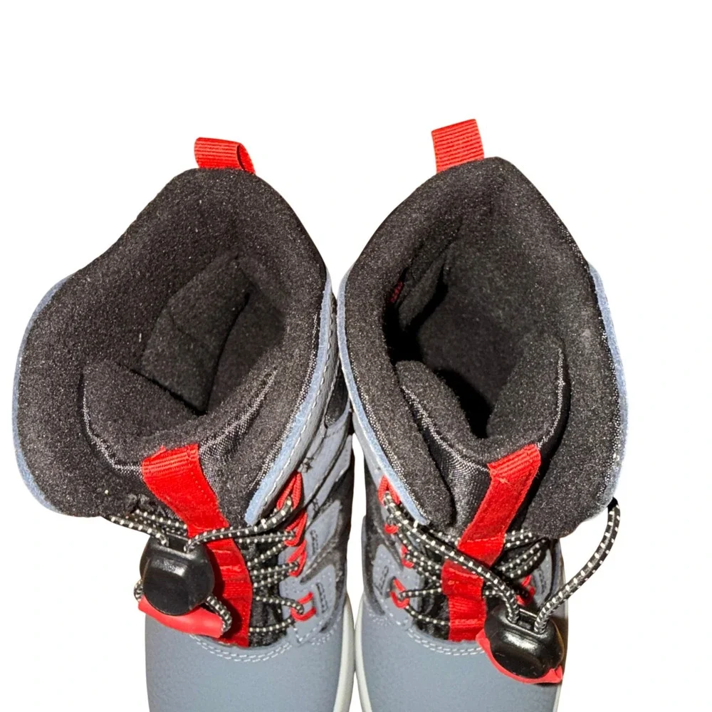 NEW Merrell Snow Bank 4.0 Big Kids 11M Snow Boot Grey Red Waterproof MK267145